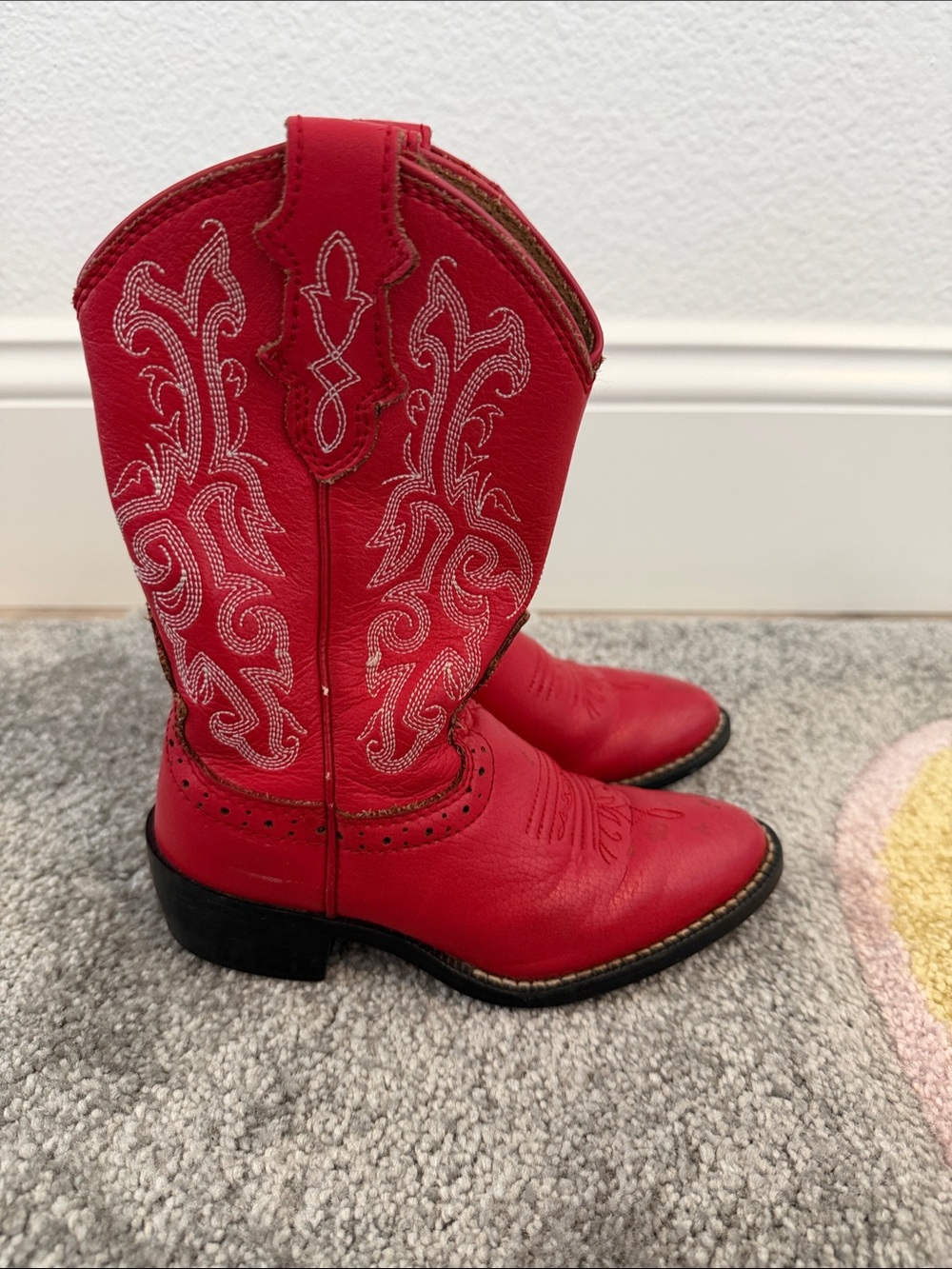 Justin Boots Red Kids Cowboy Boots